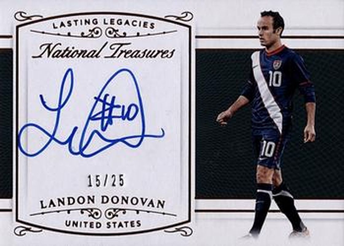 Landon Donovan 2018 National Treasures #LL-LD Lasting Legacies Autographs - Bronze /25 RAW
