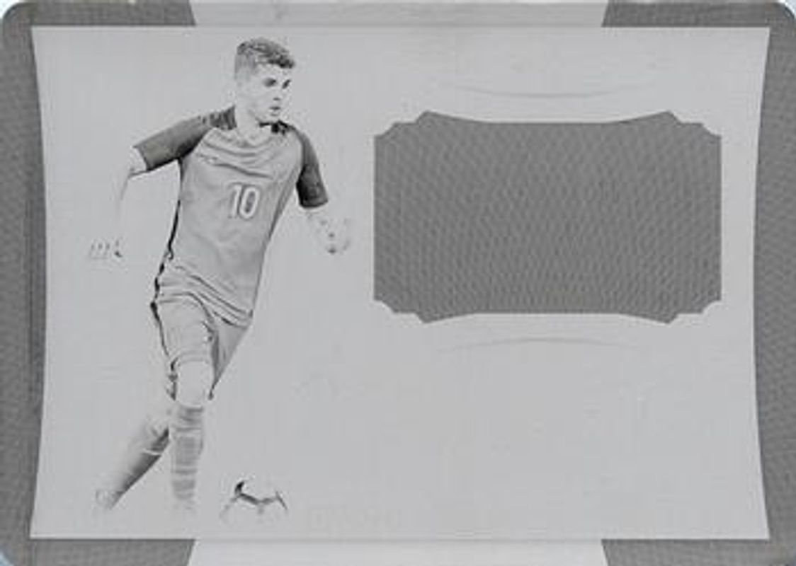 Christian Pulisic 2018 National Treasures #14 Colossal Jersey Autographs Printing Plate - Black /1 RAW
