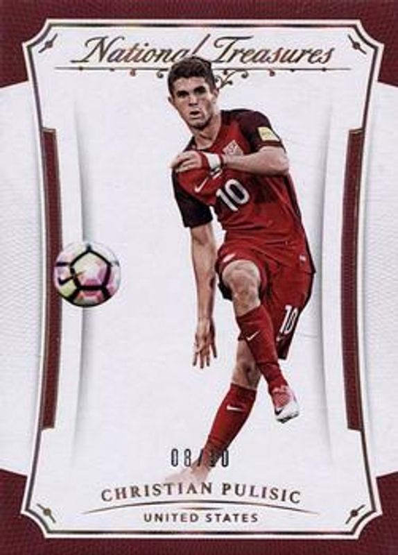 Christian Pulisic 2018 National Treasures #35 Gold /10 RAW