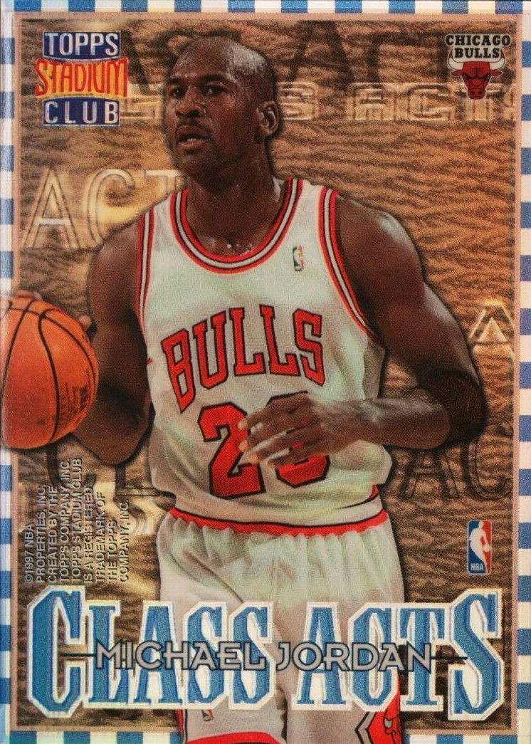 Michael Jordan 1996 Stadium Club #CA1 Class Acts - Refractor (w/J