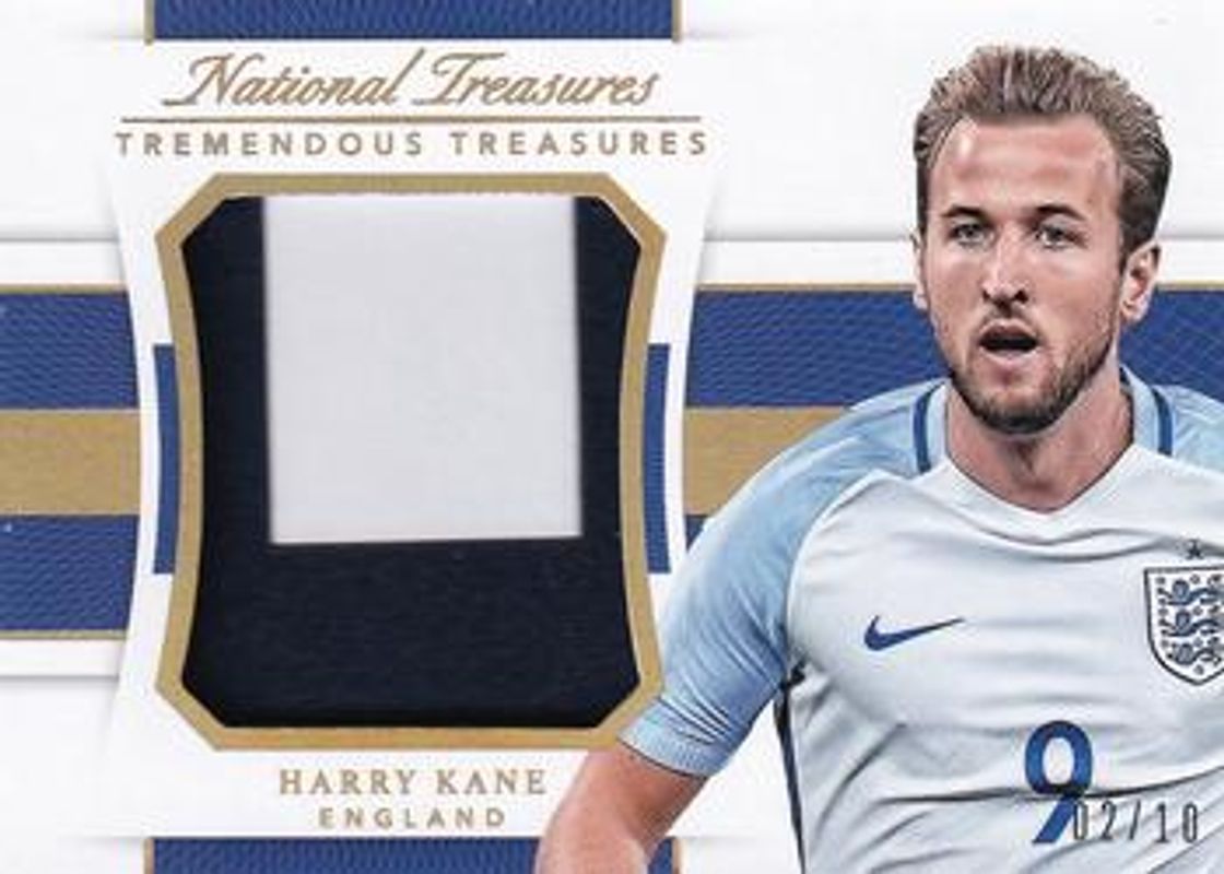 Harry Kane 2018 National Treasures #TT-HK Tremendous Treasures Relics - Gold /10 RAW