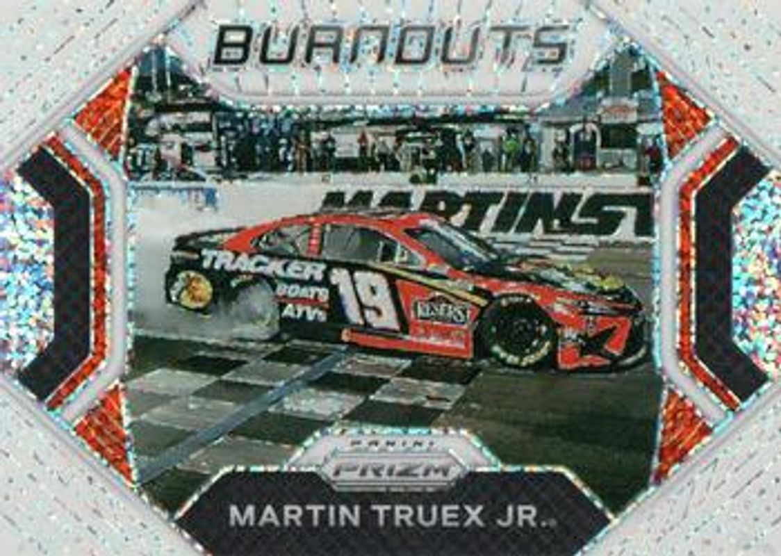 Martin Truex Jr. 2021 Prizm NASCAR #B8 Burnouts - White Sparkle RAW