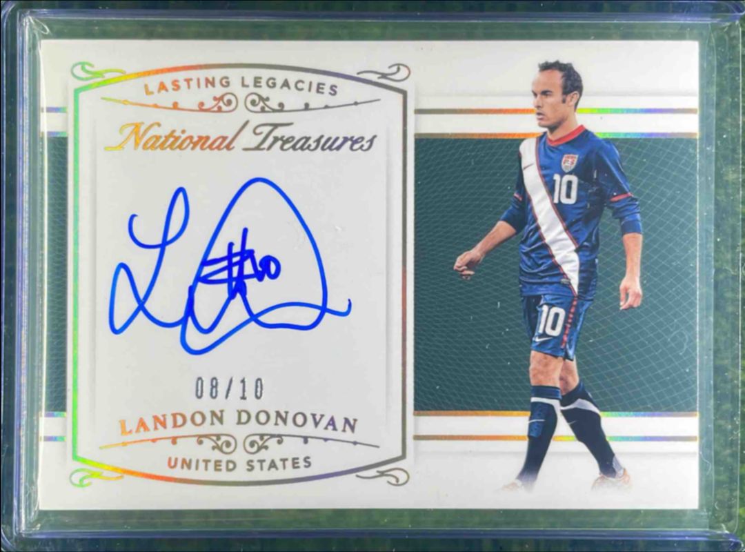 Landon Donovan 2018 National Treasures #LL-LD Lasting Legacies Autographs - Gold /10 RAW