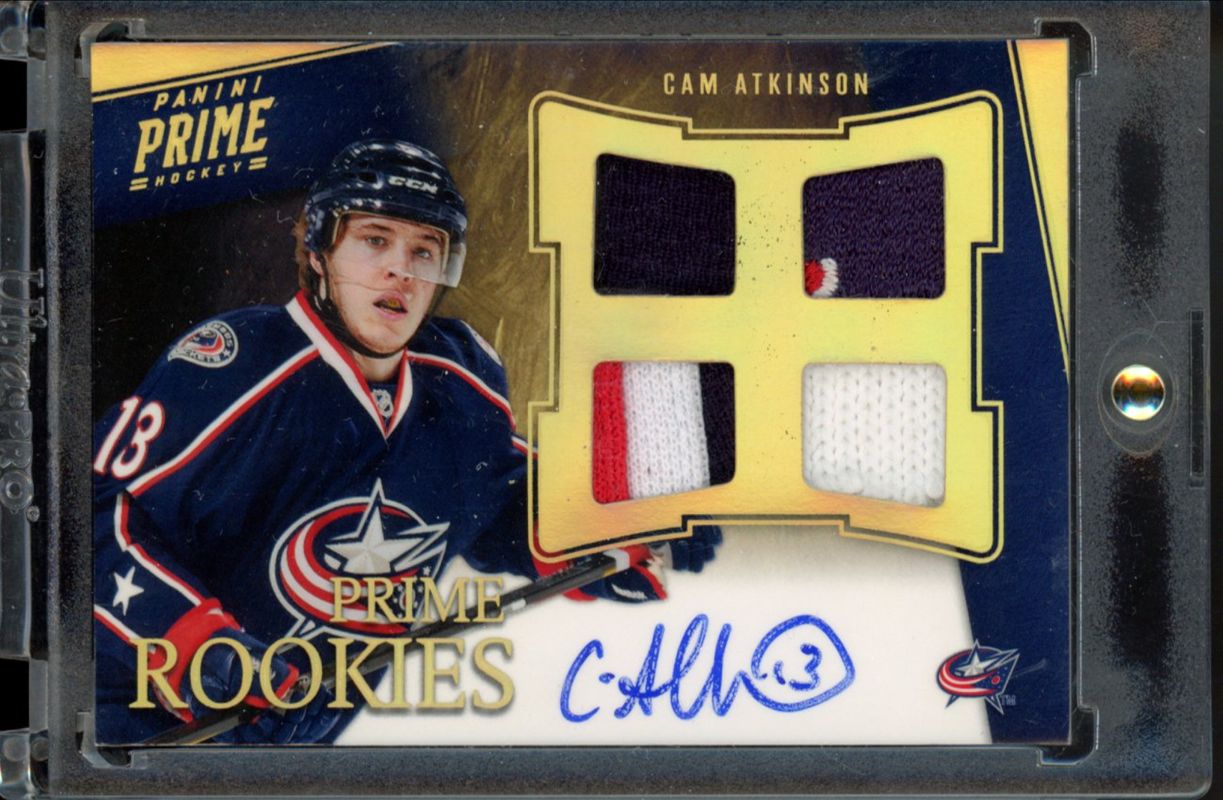 Cam Atkinson 2011 Prime #114 Prime Rookies Gold Jerseys Autographed /25 RAW