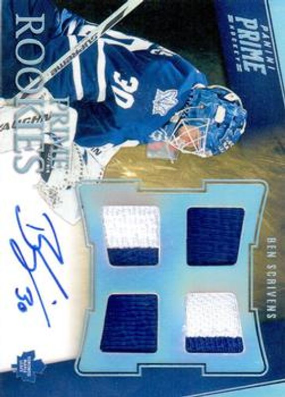 Ben Scrivens 2011 Prime #159 Prime Rookies Holosilver Jerseys Autographed /50 RAW