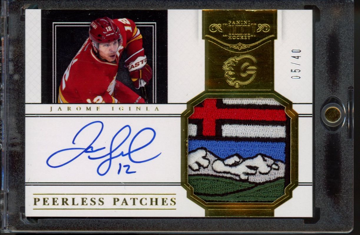 Jarome Iginla 2011 Dominion #11 Peerless Patches Autographs /40 RAW