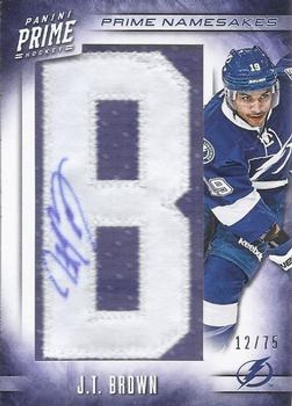 JT Brown 2012 Prime #40 Namesakes Autographs /75 Rookie RAW