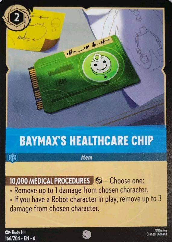 Baymax's Healthcare Chip 2024 Azurite Sea #166/204 Base RAW TCG (LIGHTLY PLAYED)