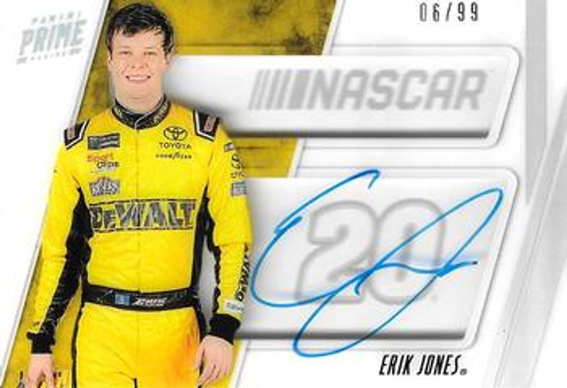Erik Jones 2019 Prime NASCAR #NSS-EJ NASCAR Shadowbox Signatures Car Number /14 RAW