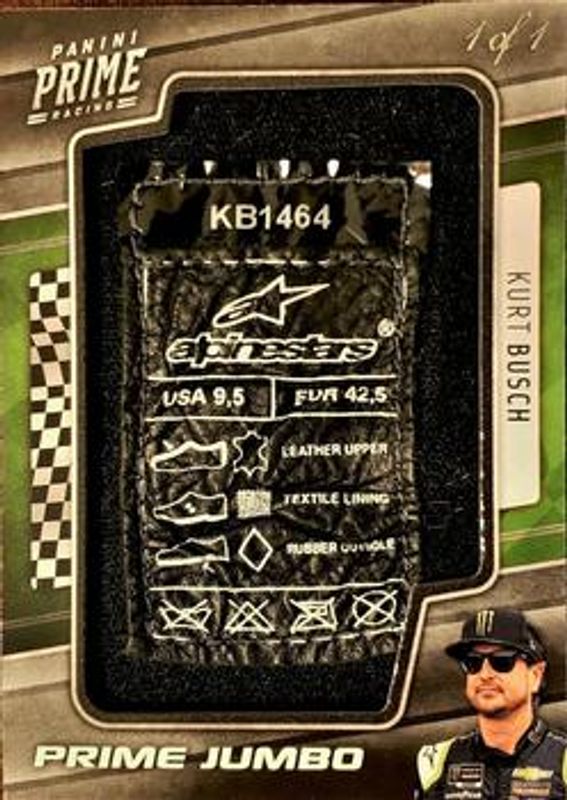 Kurt Busch 2019 Prime NASCAR #KU-ME Prime Jumbo Shoe Brand Logo /1 RAW