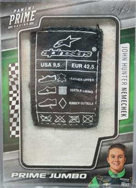 2019 Prime NASCAR #JHN-FF Prime Jumbo Shoe Brand Logo /1
