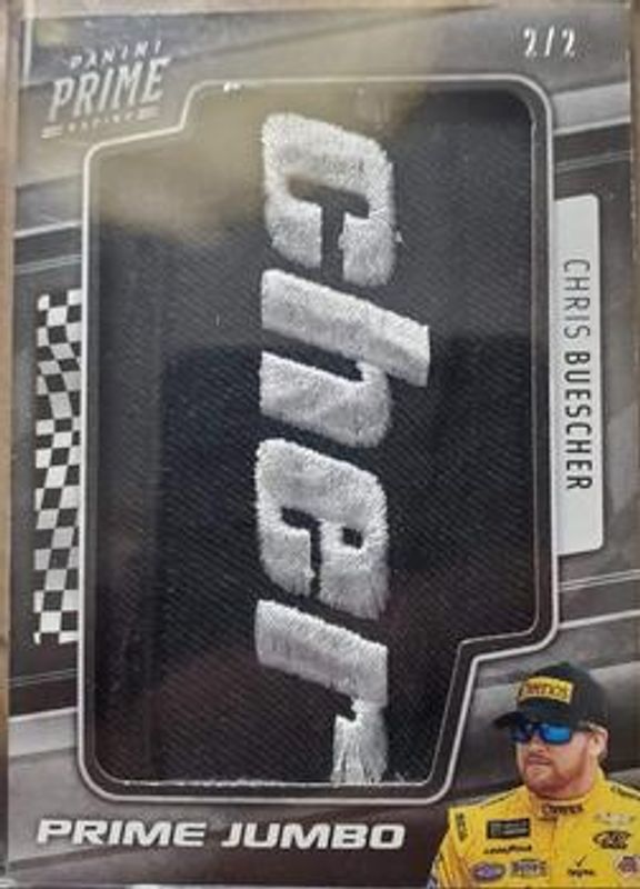 Chris Buescher 2019 Prime NASCAR #CB-CH Prime Jumbo Nameplate /2 RAW