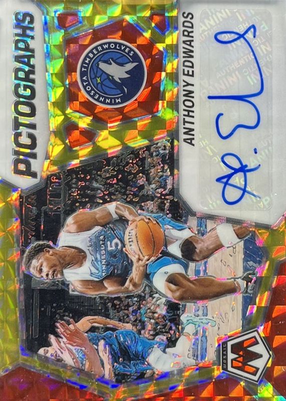 Anthony Edwards 2023 Mosaic #PM-EDW Pictographs Autographs - Choice RAW
