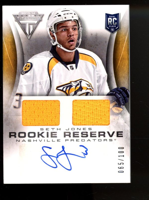 Seth Jones 2013 Titanium #RR-SJ Rookie Reserve Autographs Jersey /50 RAW