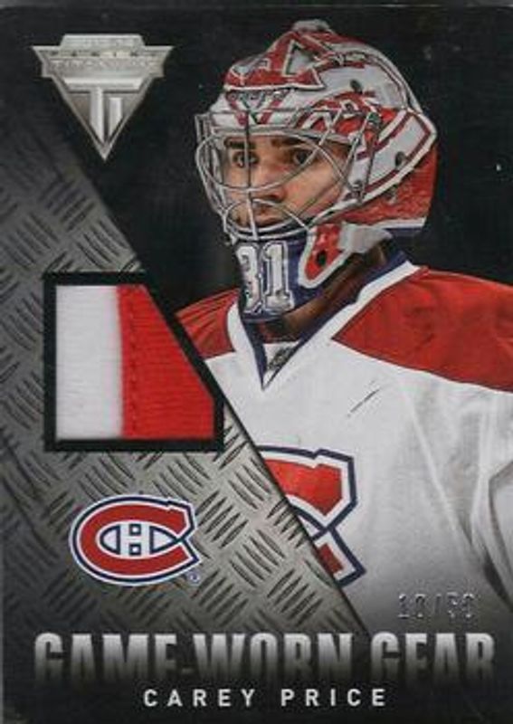 Carey Price 2013 Titanium #GG-CP Game Worn Gear Prime /50 RAW