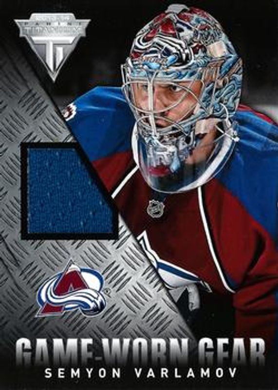 Semyon Varlamov 2013 Titanium #GG-SVA Game Worn Gear RAW