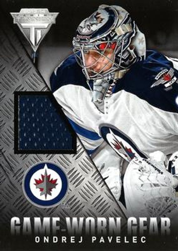 Ondrej Pavelec 2013 Titanium #GG-OPV Game Worn Gear RAW