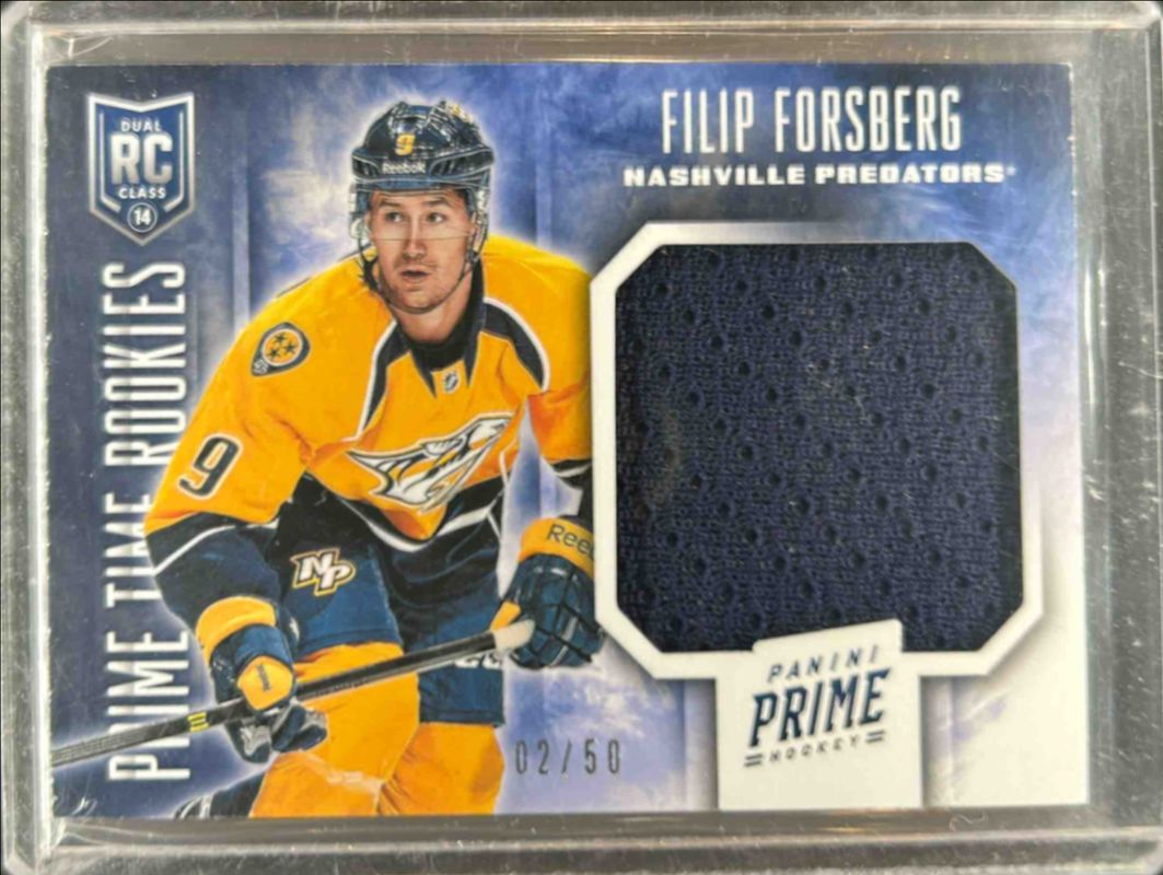 Filip Forsberg 2013 Prime #RK-FF Prime Time Rookies Jerseys /50 RAW