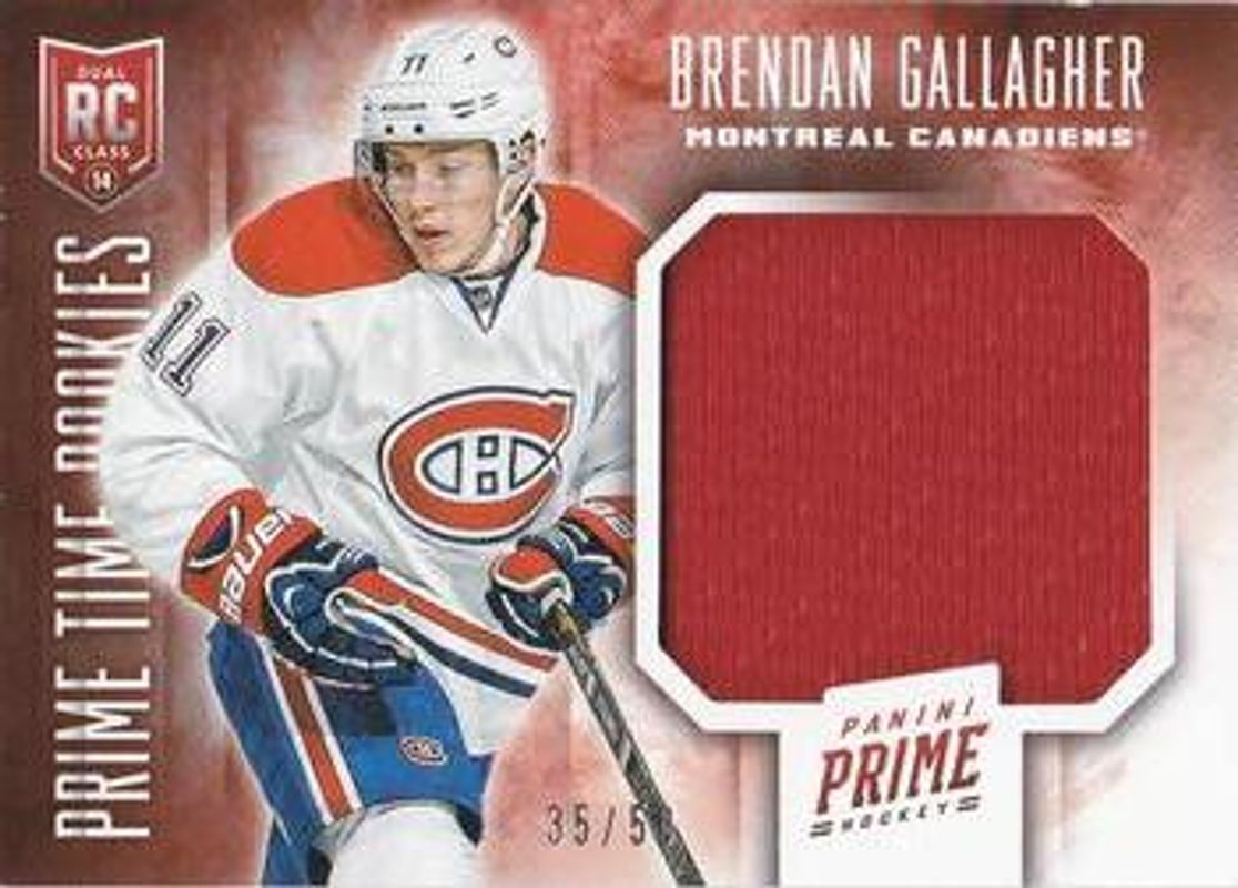 Brendan Gallagher 2013 Prime #RK-BG Prime Time Rookies Jerseys /50 RAW