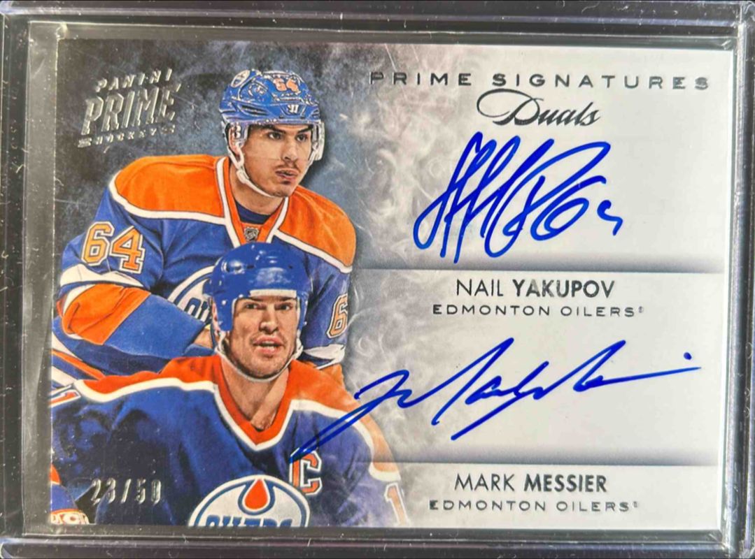 Nail Yakupov 2013 Prime #SD-YM Prime Signatures Duals /50 Rookie RAW