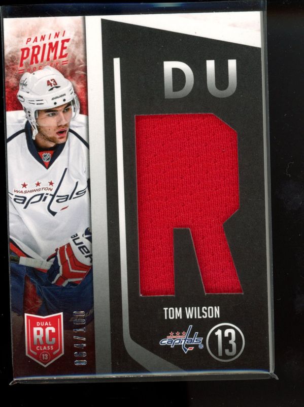 Tom Wilson 2013 Prime #13-TW Dual Rookie Class '13 Jerseys /100 RAW