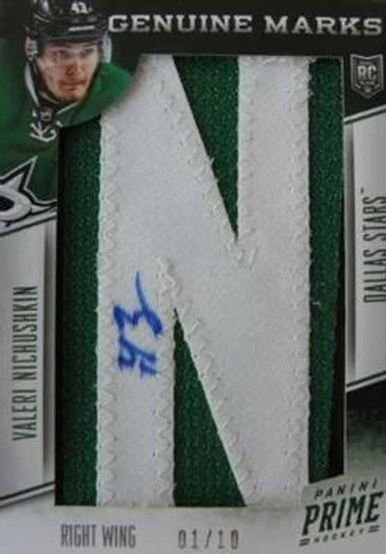 Valeri Nichushkin 2013 Prime #GM-GM-VN Genuine Marks /8 Rookie RAW