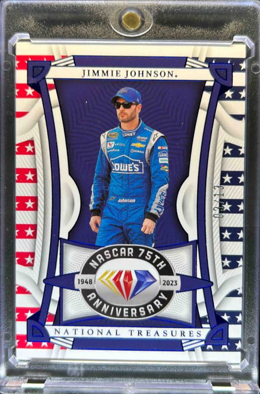 Jimmie Johnson 2023 National Treasures NASCAR #43 Stars & Stripes /13 RAW
