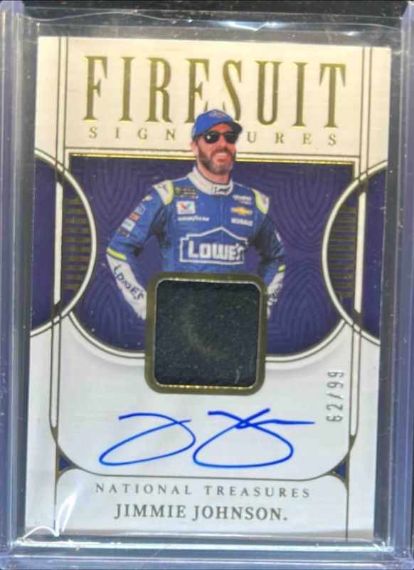 Jimmie Johnson 2023 National Treasures NASCAR #FS-JJN Firesuit Signatures /99 RAW