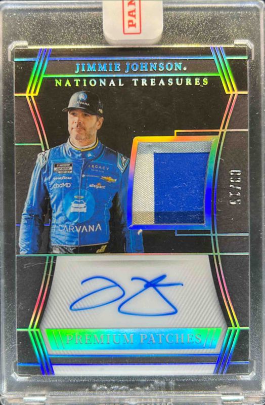 Jimmie Johnson 2023 National Treasures NASCAR #PPM-JJ Premium Patches Midnight - Holo Silver /15 RAW