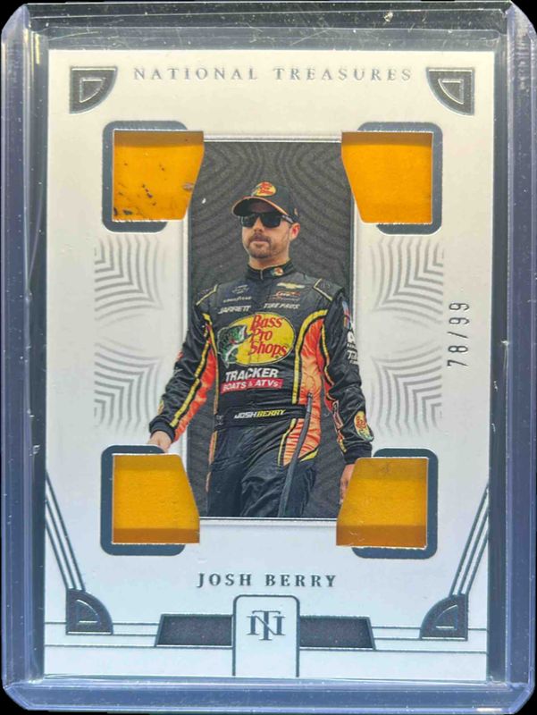 Josh Berry 2023 National Treasures NASCAR #QRU-JBE Quad Race Used Sheet Metal /99 RAW