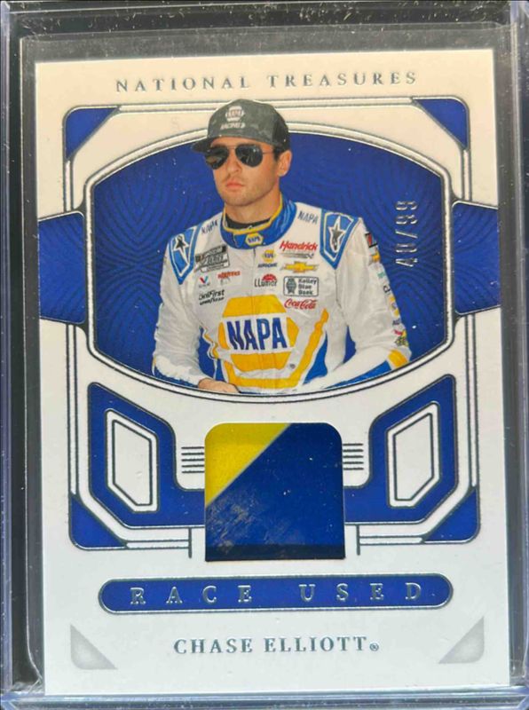 Chase Elliott 2023 National Treasures NASCAR #RU-CET Race Used Sheet Metal /99 RAW