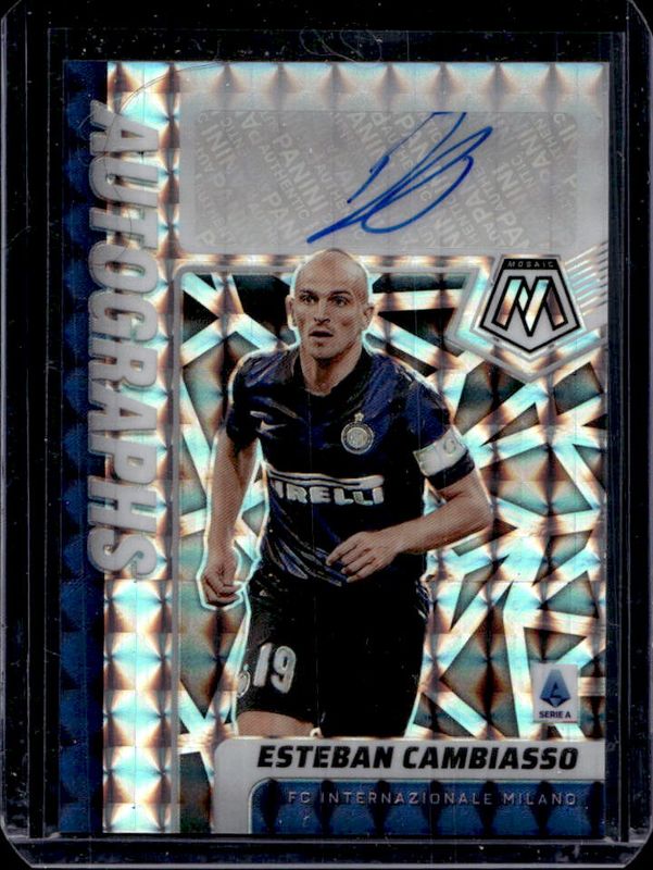 Esteban Cambiasso 2021 Mosaic Serie A #AM-ECB Autographs RAW