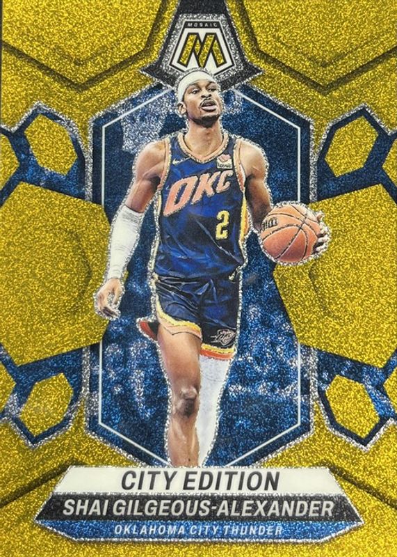 Shai Gilgeous-Alexander 2023 Mosaic #272 City Edition - Gold Glitter /5 RAW