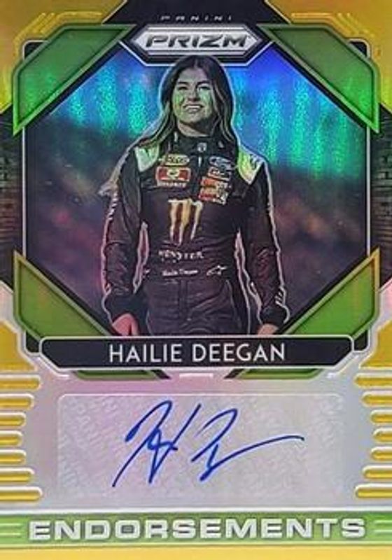 Hailie Deegan 2020 Prizm NASCAR #E-HD Endorsements - Gold /10 RAW