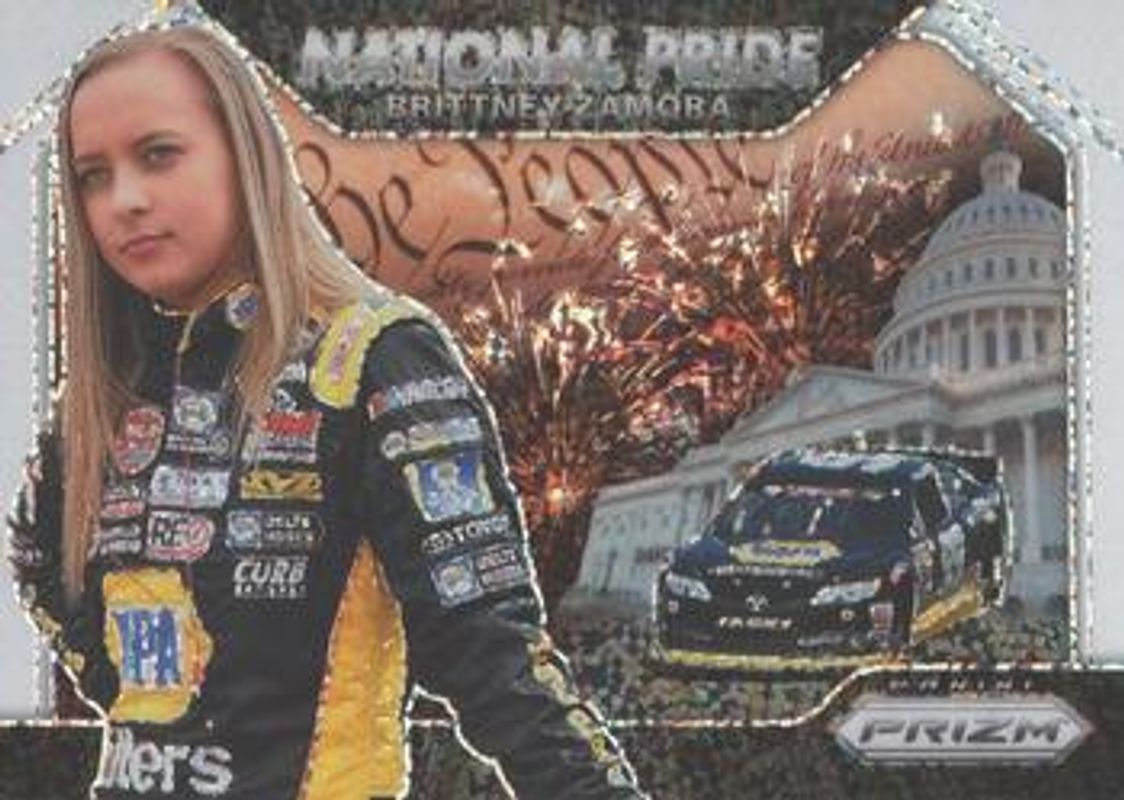 Brittney Zamora 2020 Prizm NASCAR #NP14 National Pride - White Sparkle Rookie RAW