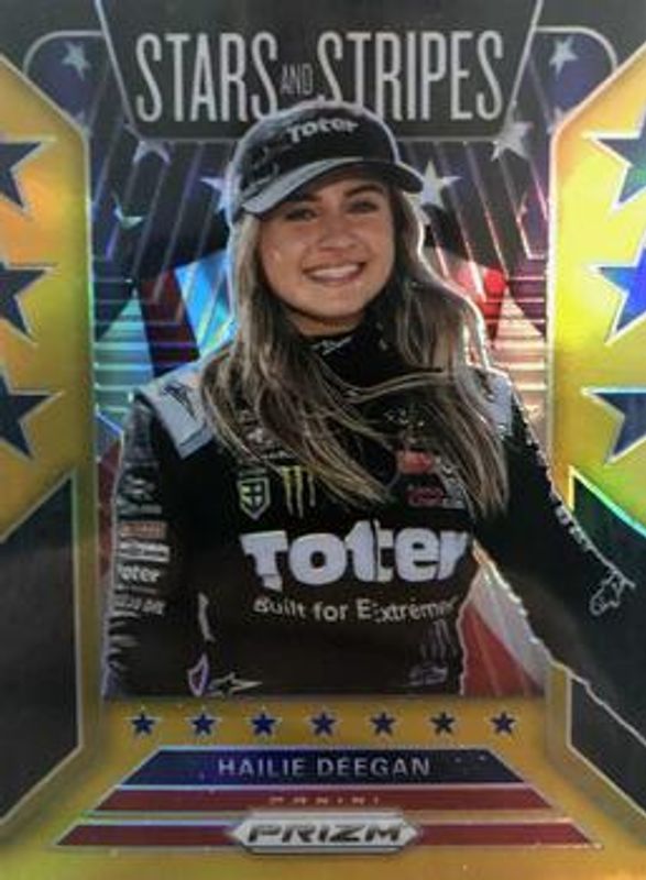 Hailie Deegan 2020 Prizm NASCAR #SS6 Stars & Stripes - Gold /10 RAW