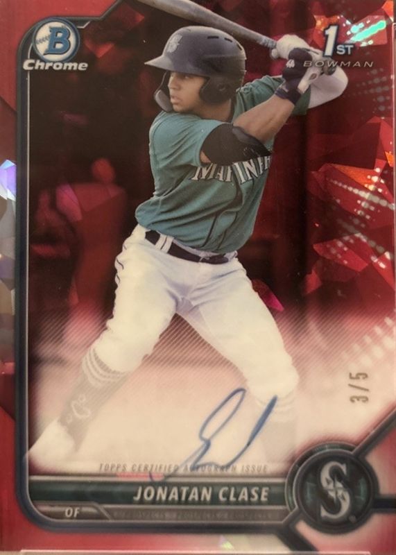 2022 Bowman Sapphire Edition #BSPA-JC Chrome Prospect Auto - Red /5 (1st)