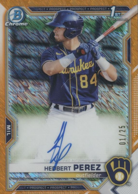 2021 Bowman #CPA-HP Chrome Prospect Auto - Orange Shimmer Refractor /25 (1st)