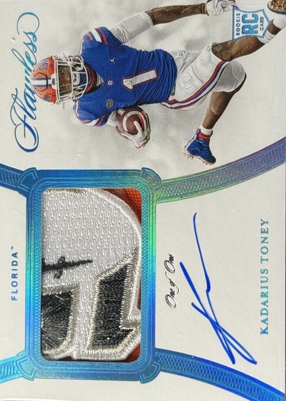 Kadarius Toney 2021 Flawless #RPA-KTO Rookie Patch Auto - Platinum /1 RAW