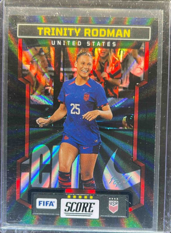 Trinity Rodman 2023 Score FIFA #187 Black Laser /1 RAW