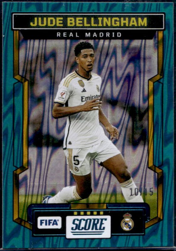 Jude Bellingham 2023 Score FIFA #179 Teal Swirl /15 RAW