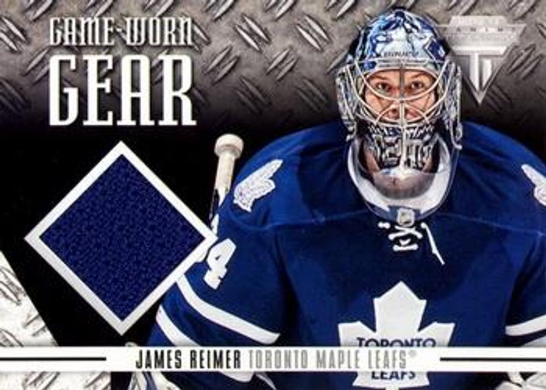 James Reimer 2012 Panini Rookie Anthology #GG-RE Titanium Game worn Gear RAW