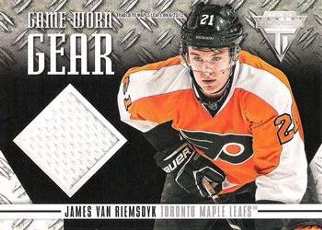 James van Riemsdyk 2012 Panini Rookie Anthology #GG-JV Titanium Game worn Gear RAW