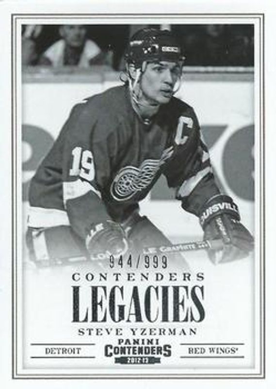 Steve Yzerman 2012 Panini Rookie Anthology #L16 Contenders Legacies /999 RAW