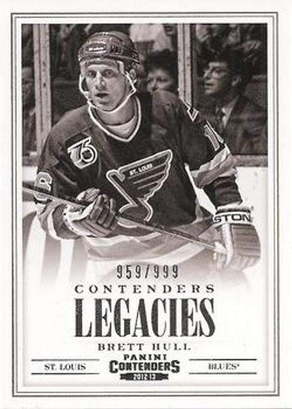 Brett Hull 2012 Panini Rookie Anthology #L18 Contenders Legacies /999 RAW
