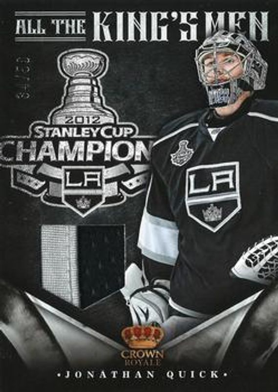 Jonathan Quick 2012 Panini Rookie Anthology #LA-JQ Crown Royale All The Kings Men Prime /50 RAW