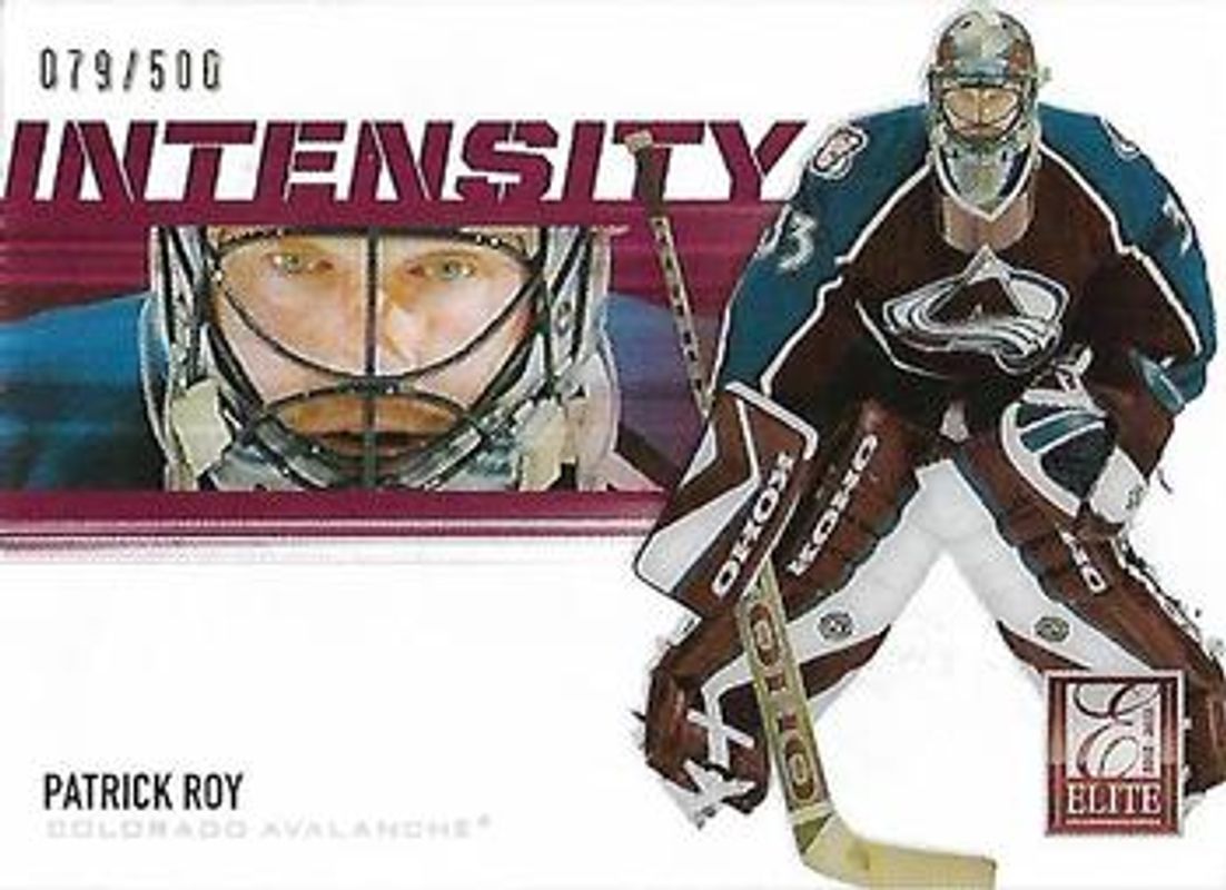 Patrick Roy 2012 Panini Rookie Anthology #I-8 Elite Intensity /500 RAW