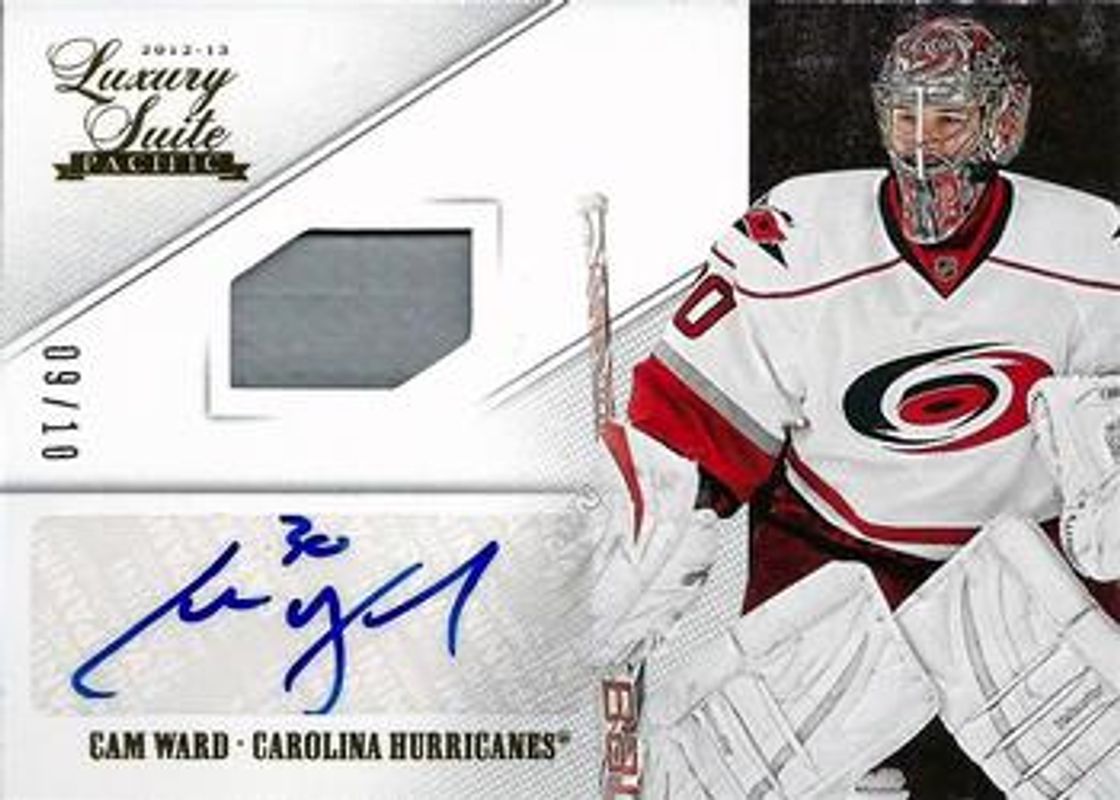 Cam Ward (NHL) 2012 Panini Rookie Anthology #52 Pacific Luxury Suite Memorabilia Autographs - Gold /10 RAW