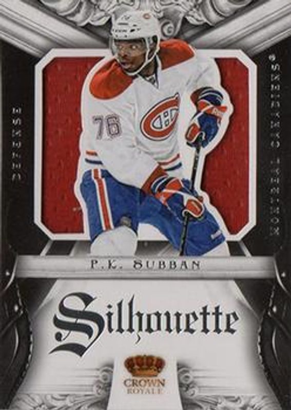 PK Subban 2012 Panini Rookie Anthology #10 Crown Royale Silhouette RAW