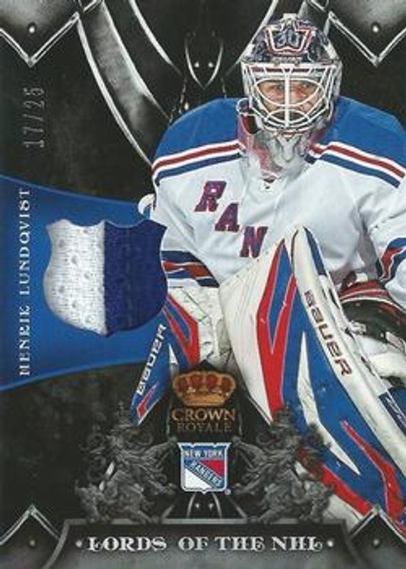 Henrik Lundqvist 2012 Panini Rookie Anthology #LN-HL Crown Royale Lords Of The NHL Prime /25 RAW